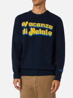 Maglione da uomo blu Heron con jacquard Vacanze di Natale | VACANZE DI NATALE EDIZIONE SPECIALE