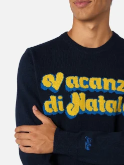 Maglione da uomo blu Heron con jacquard Vacanze di Natale | VACANZE DI NATALE EDIZIONE SPECIALE