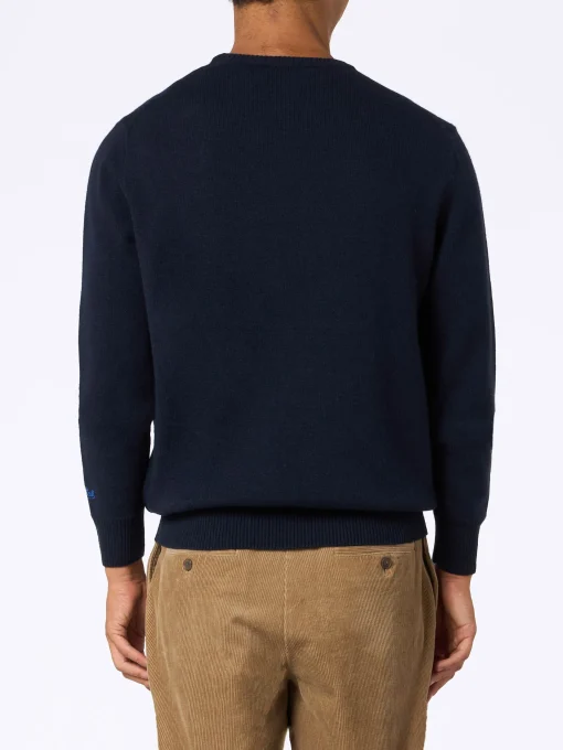 Maglione da uomo blu Heron con ricamo Non vivo senza tequila