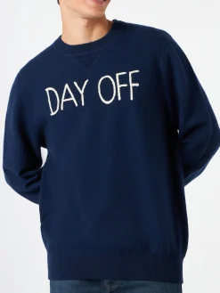 Maglione da uomo girocollo in maglia con ricamo Day Off