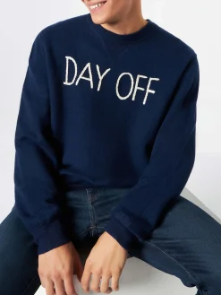 Maglione da uomo girocollo in maglia con ricamo Day Off