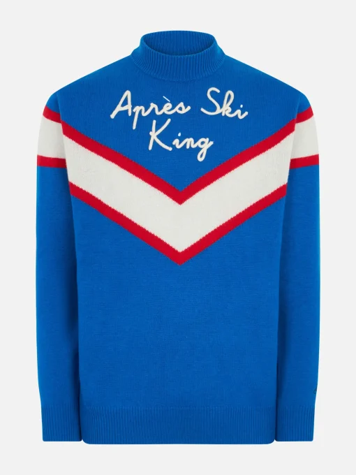 Maglione da uomo mezzo dolcevita con ricamo Après Ski King