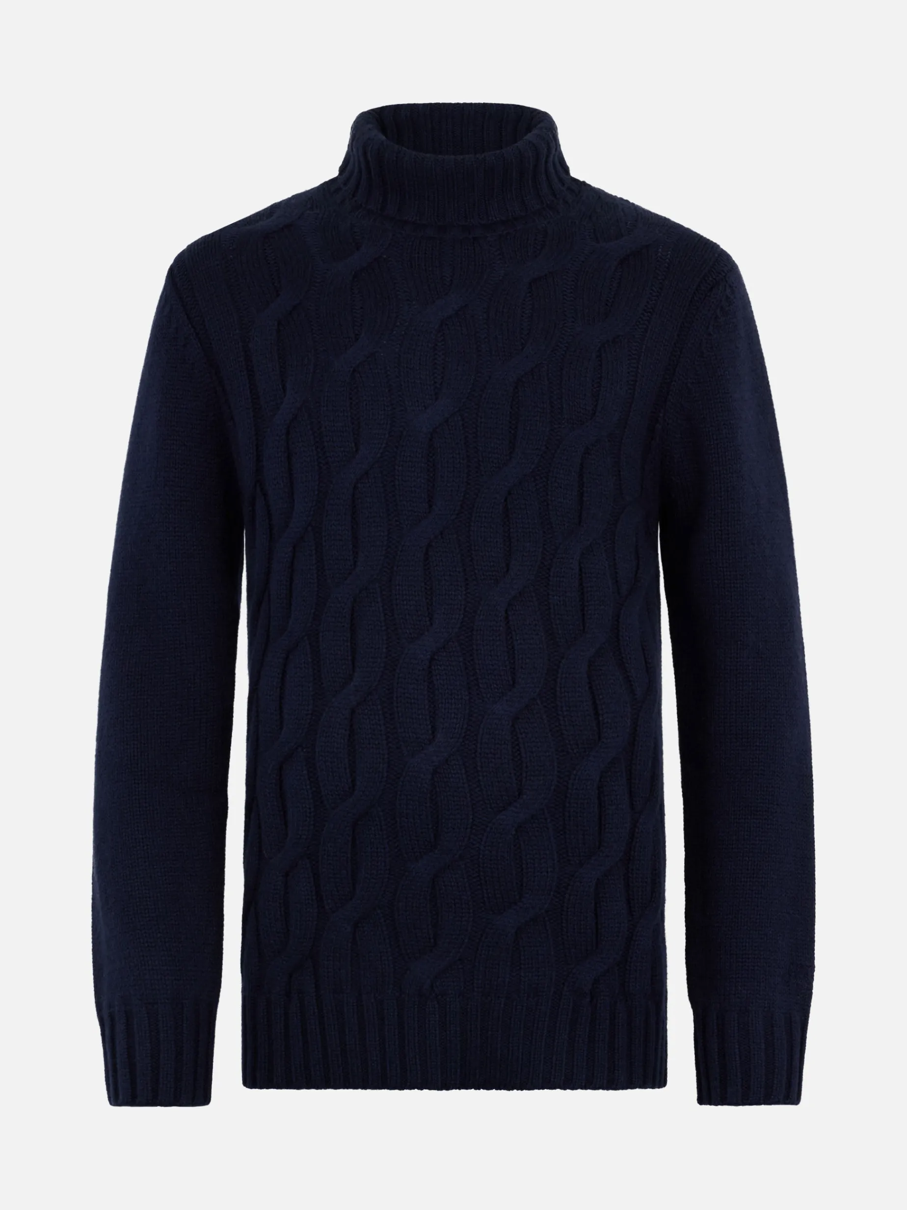 Maglione da uomo misto cashmere a trecce Fisherman