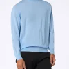 Maglione da uomo Regent azzurro in lana merino