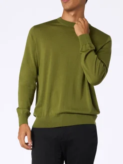 Maglione da uomo Regent in lana merino pistacchio