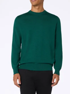Maglione da uomo Regent in lana merino verde britannico