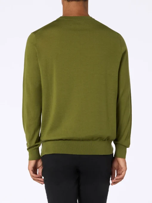 Maglione da uomo Regent in lana merino pistacchio