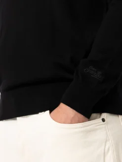 Maglione da uomo Regent in lana merino nera