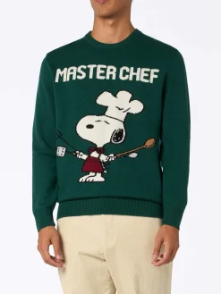 Maglione da uomo verde Heron con Snoopy chef | SNOOPY PEANUTS SPECIAL EDITION