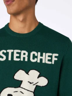 Maglione da uomo verde Heron con Snoopy chef | SNOOPY PEANUTS SPECIAL EDITION
