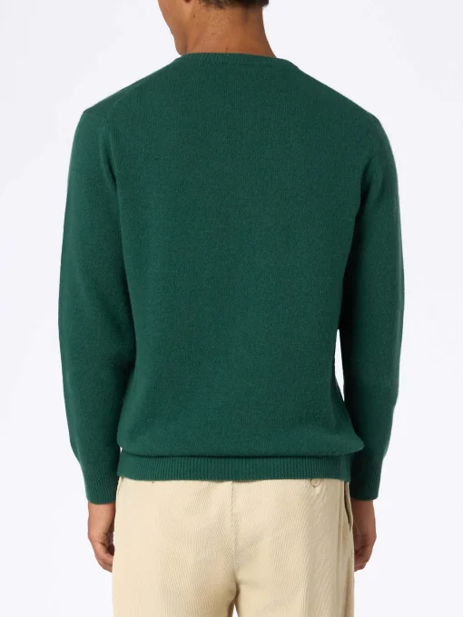 Maglione da uomo verde Heron con ricamo Non sarà un'avventura