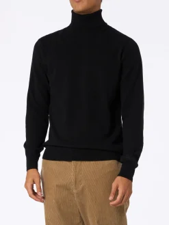 Maglione dolcevita in misto cashmere nero da uomo Bond