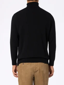 Maglione dolcevita in misto cashmere nero da uomo Bond