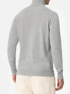 Maglione dolcevita in misto cashmere grigio mélange da uomo Bond