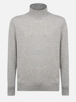 Maglione dolcevita in misto cashmere grigio mélange da uomo Bond