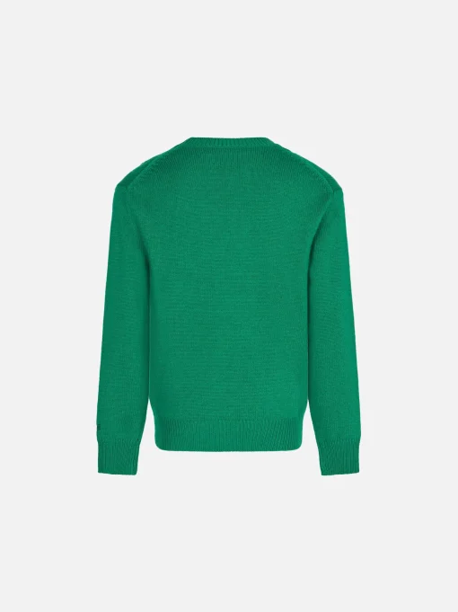 Maglione garzato da bambina con stampa margherite