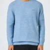Maglione girocollo elasticizzato azzurro chiaro da uomo Regent
