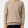 Maglione girocollo elasticizzato color kaki da uomo Regent