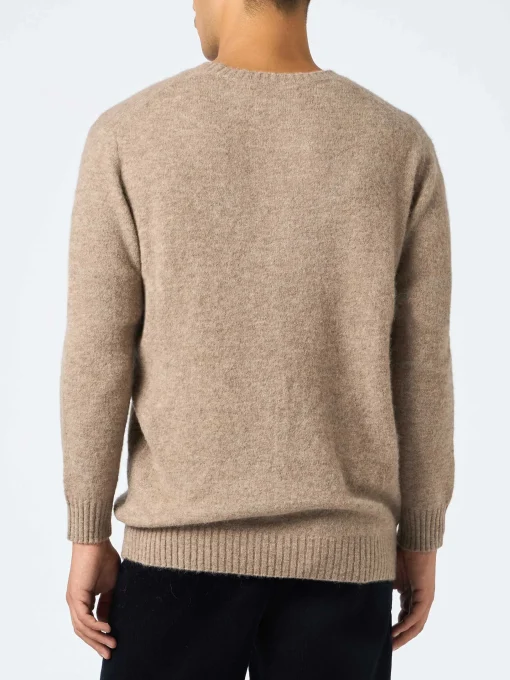 Maglione girocollo elasticizzato color kaki da uomo Regent