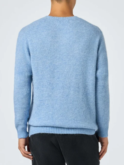 Maglione girocollo elasticizzato azzurro chiaro da uomo Regent