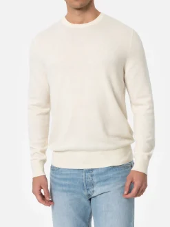 Maglione girocollo in misto cashmere bianco da uomo Regent
