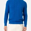 Maglione girocollo in misto cashmere bluette da uomo Regent