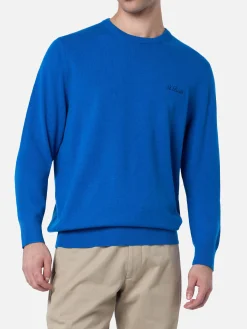 Maglione girocollo in misto cashmere bluette da uomo Regent