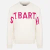Maglione girocollo rosa da bambina Danya con logo Saint Barth in lurex