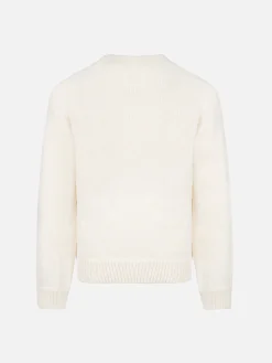 Maglione girocollo rosa da bambina Danya con logo Saint Barth in lurex