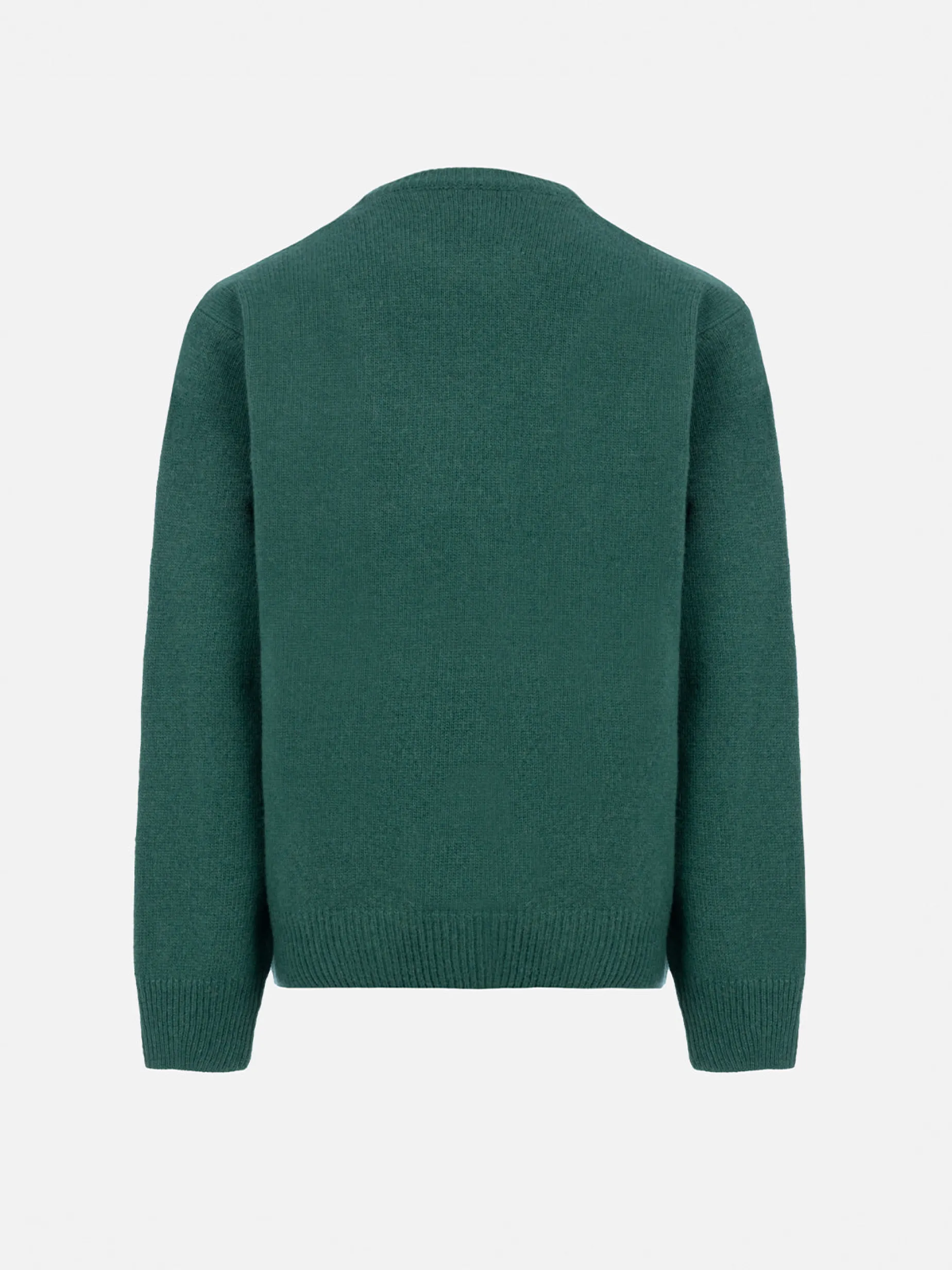 Maglione girocollo verde da bambino Douglas con stampa Bello e monello