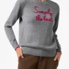 Maglione grigio da donna New Queen con ricamo Simply the Best