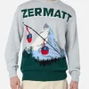 Maglione grigio da uomo Heron con stampa cartolina Zermatt Cable