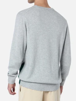 Maglione grigio da uomo Heron con stampa cartolina Zermatt Cable