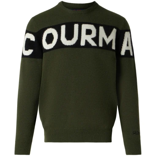 Maglione in misto cashmere da uomo con jacquard Courma