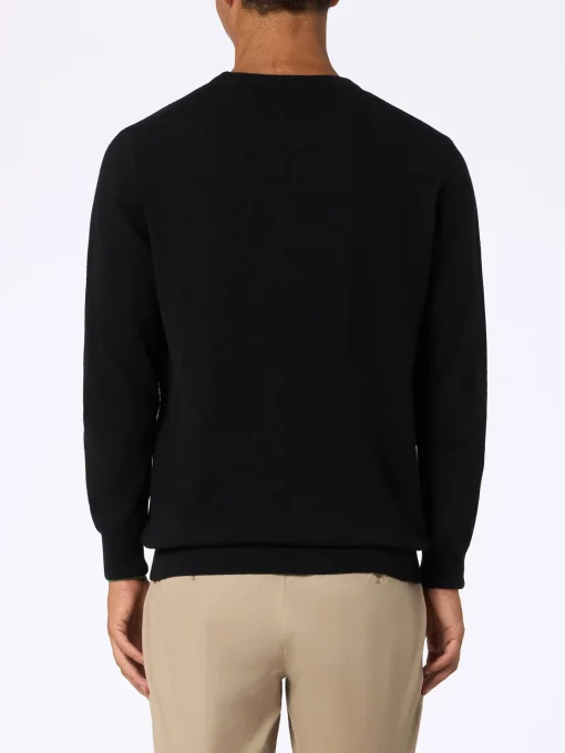 Maglione nero da uomo Heron con ricamo Non ci resta che sbocciare