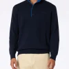 Maglione polo in misto cashmere blu navy da uomo Dorian