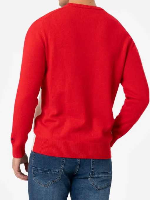 Maglione rosso da uomo Heron con stampa jacquard Peanuts merry | SNOOPY PEANUTS SPECIAL EDITION