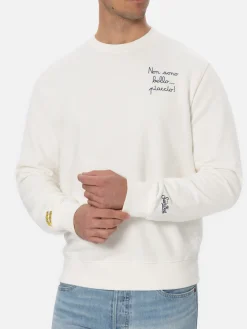 Man blue navy sweatshirt Soho with Non sono bello, piaccioo! embroidery | VACANZE DI NATALE SPECIAL EDITION