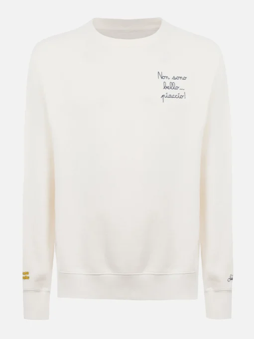 Man blue navy sweatshirt Soho with Non sono bello, piaccioo! embroidery | VACANZE DI NATALE SPECIAL EDITION