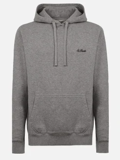 Man mélange grey sweatshirt Tribeca with St. Barth embroidery