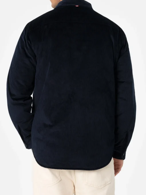 Man navy blue corduroy overshirt Chalet with St. Barth embroidery