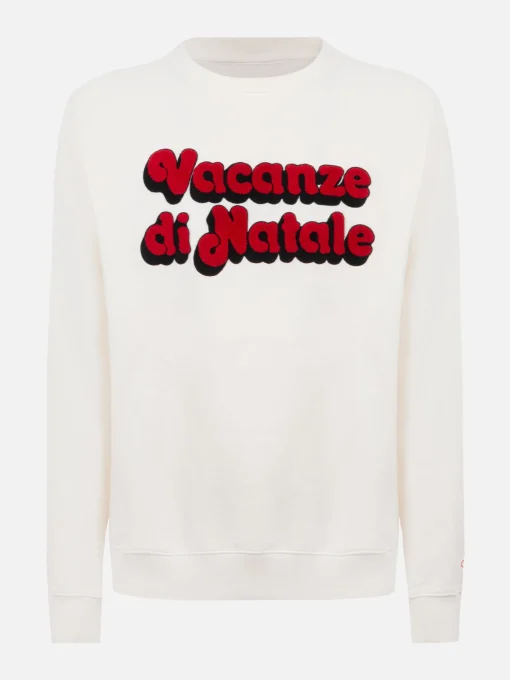 Man off-white sweatshirt Soho with Vacanze di Natale logo print | VACANZE DI NATALE SPECIAL EDITION