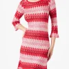 Mini abito in maglia rosso multicolore
