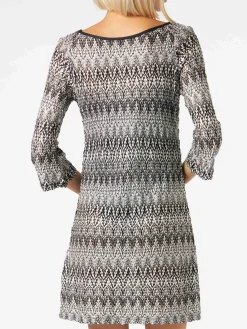 Miniabito in maglia chevron bianca e nera