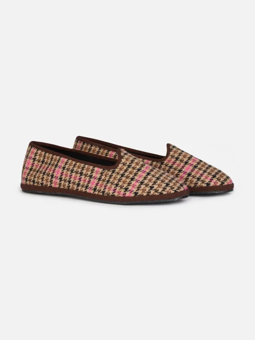 Mocassino pantofola da donna pied de poule | MY CHALOM SPECIAL EDITION