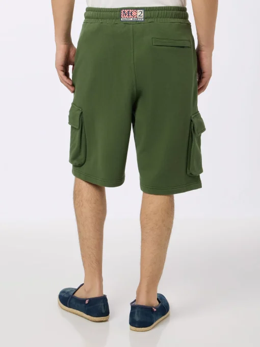 Pantaloncini cargo da uomo verde militare Cargy