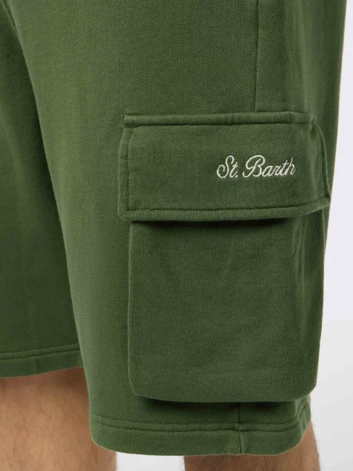 Pantaloncini cargo da uomo verde militare Cargy
