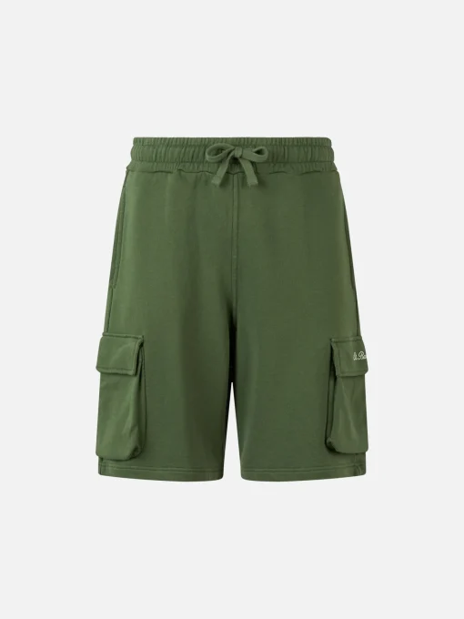 Pantaloncini cargo da uomo verde militare Cargy