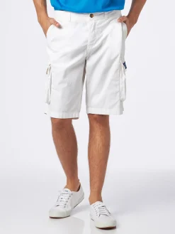 Pantaloncini cargo da uomo in cotone bianco
