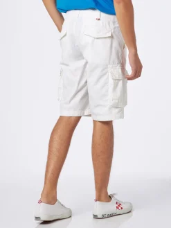 Pantaloncini cargo da uomo in cotone bianco